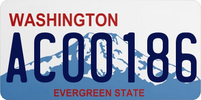 WA license plate ACO0186