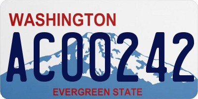 WA license plate ACO0242