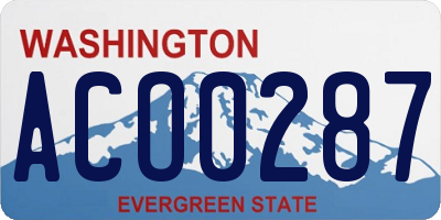 WA license plate ACO0287
