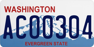 WA license plate ACO0304