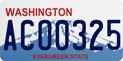 WA license plate ACO0325
