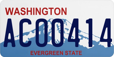 WA license plate ACO0414