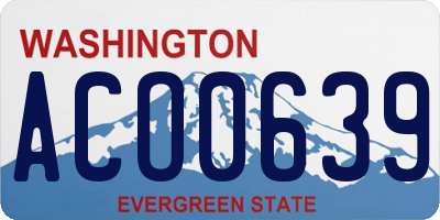 WA license plate ACO0639