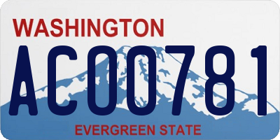WA license plate ACO0781