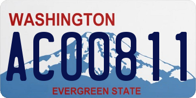 WA license plate ACO0811