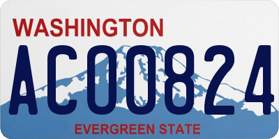 WA license plate ACO0824