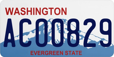 WA license plate ACO0829