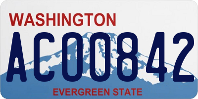 WA license plate ACO0842