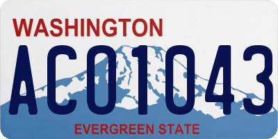WA license plate ACO1043