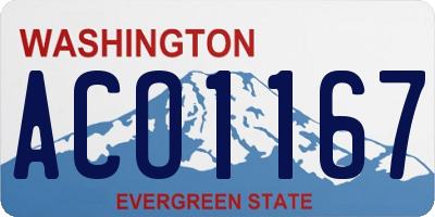 WA license plate ACO1167