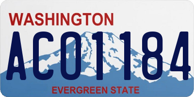 WA license plate ACO1184