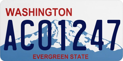 WA license plate ACO1247