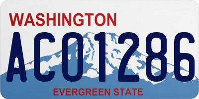 WA license plate ACO1286