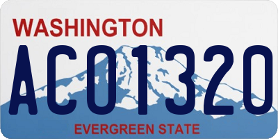 WA license plate ACO1320