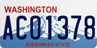 WA license plate ACO1378