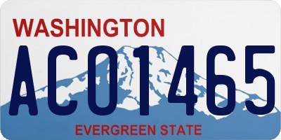 WA license plate ACO1465