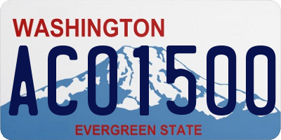 WA license plate ACO1500