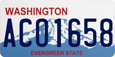 WA license plate ACO1658