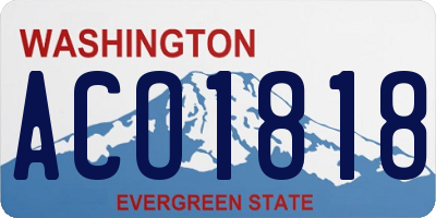 WA license plate ACO1818