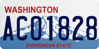 WA license plate ACO1828