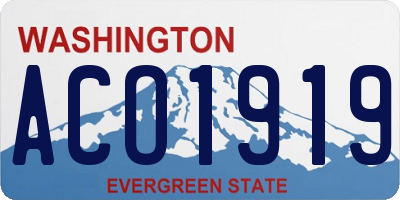 WA license plate ACO1919