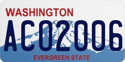 WA license plate ACO2006