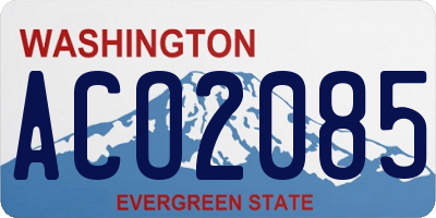 WA license plate ACO2085