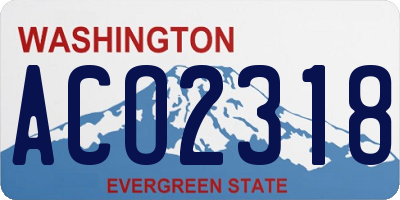 WA license plate ACO2318