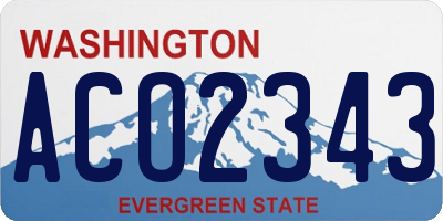 WA license plate ACO2343