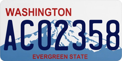WA license plate ACO2358
