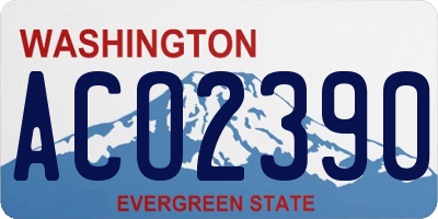 WA license plate ACO2390