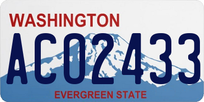 WA license plate ACO2433