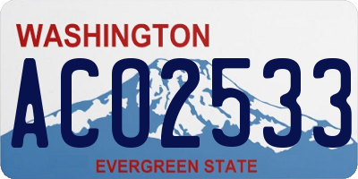 WA license plate ACO2533
