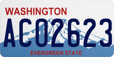 WA license plate ACO2623