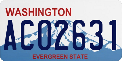 WA license plate ACO2631