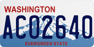 WA license plate ACO2640