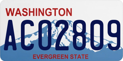 WA license plate ACO2809