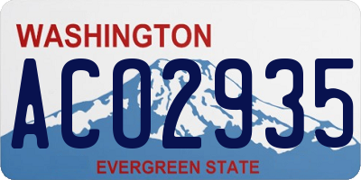 WA license plate ACO2935