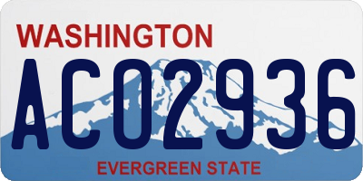 WA license plate ACO2936