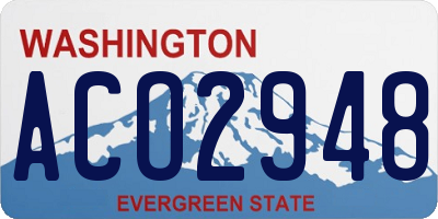 WA license plate ACO2948