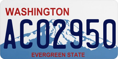 WA license plate ACO2950