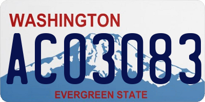 WA license plate ACO3083
