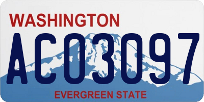 WA license plate ACO3097