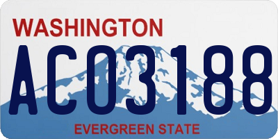 WA license plate ACO3188