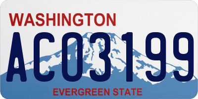 WA license plate ACO3199