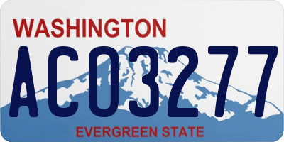 WA license plate ACO3277