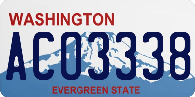 WA license plate ACO3338
