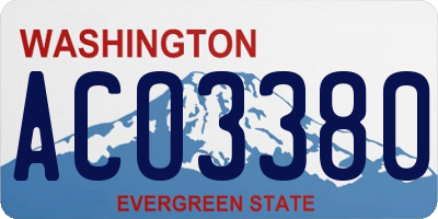 WA license plate ACO3380