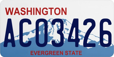 WA license plate ACO3426
