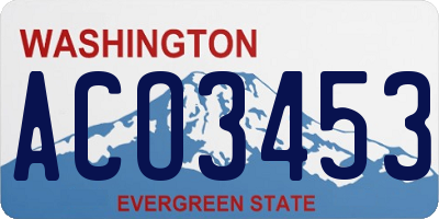 WA license plate ACO3453